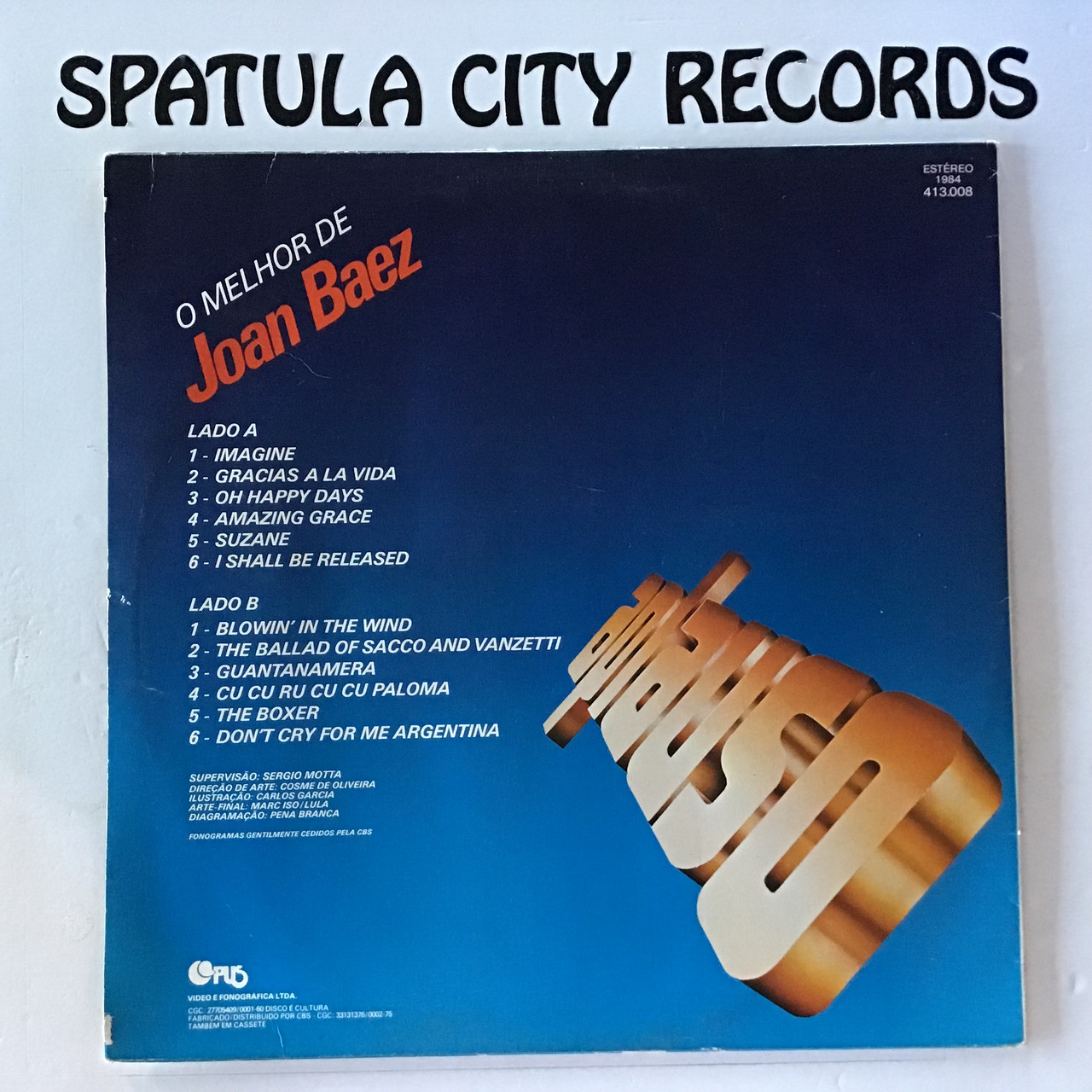 Joan Baez - O Melhor De Joan Baez - BRAZIL IMPORT - vinyl record album LP