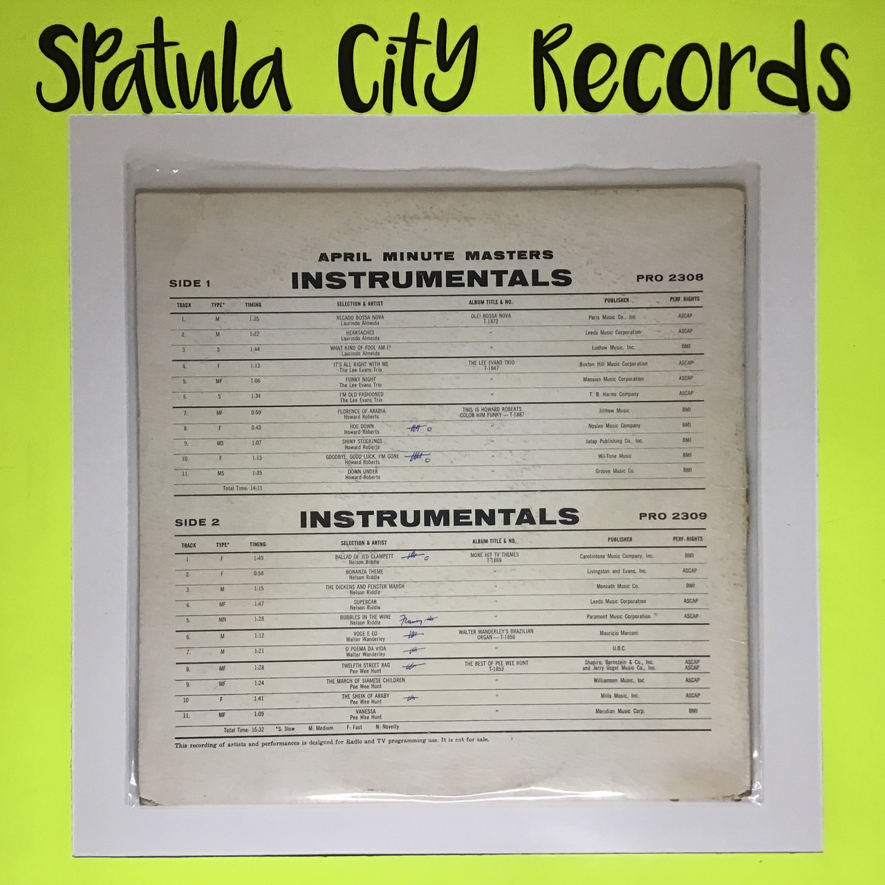 Instant Music - Instrumentals - compilation - vinyl record LP