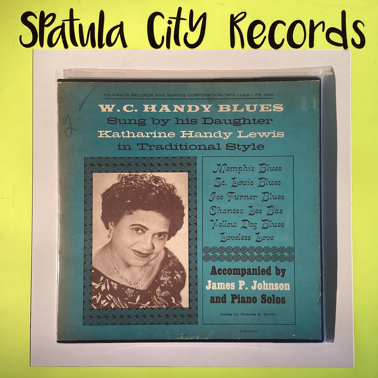 Katharine Handy Lewis With James P. Johnson - W. C. Handy Blues Sung By His Daughter Katharine Handy Lewis In Traditional Style - MONO - vinyl record LP