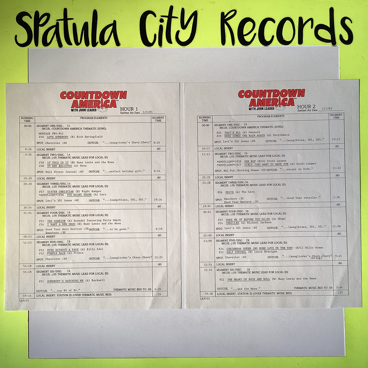 Countdown America with John Leader (Week Ending 1/5/85) - compilation - 4 x vinyl record LP