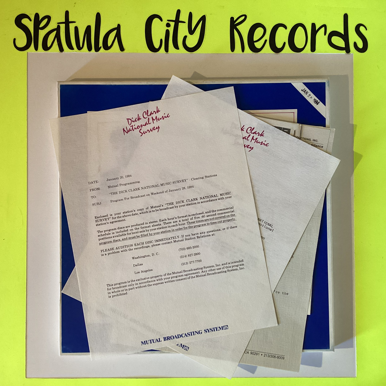 Dick Clark - Dick Clark National Music Survey - Jan 28, 1984 - 3  vinyl record album LP Dick Clark - Dick Clark National Music Survey - Jan 28, 1984 - 3  vinyl record album LP