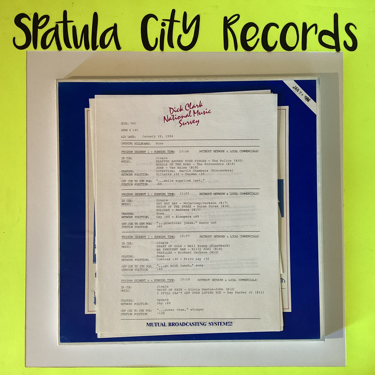 Dick Clark - Dick Clark National Music Survey - Jan 28, 1984 - 3  vinyl record album LP Dick Clark - Dick Clark National Music Survey - Jan 28, 1984 - 3  vinyl record album LP