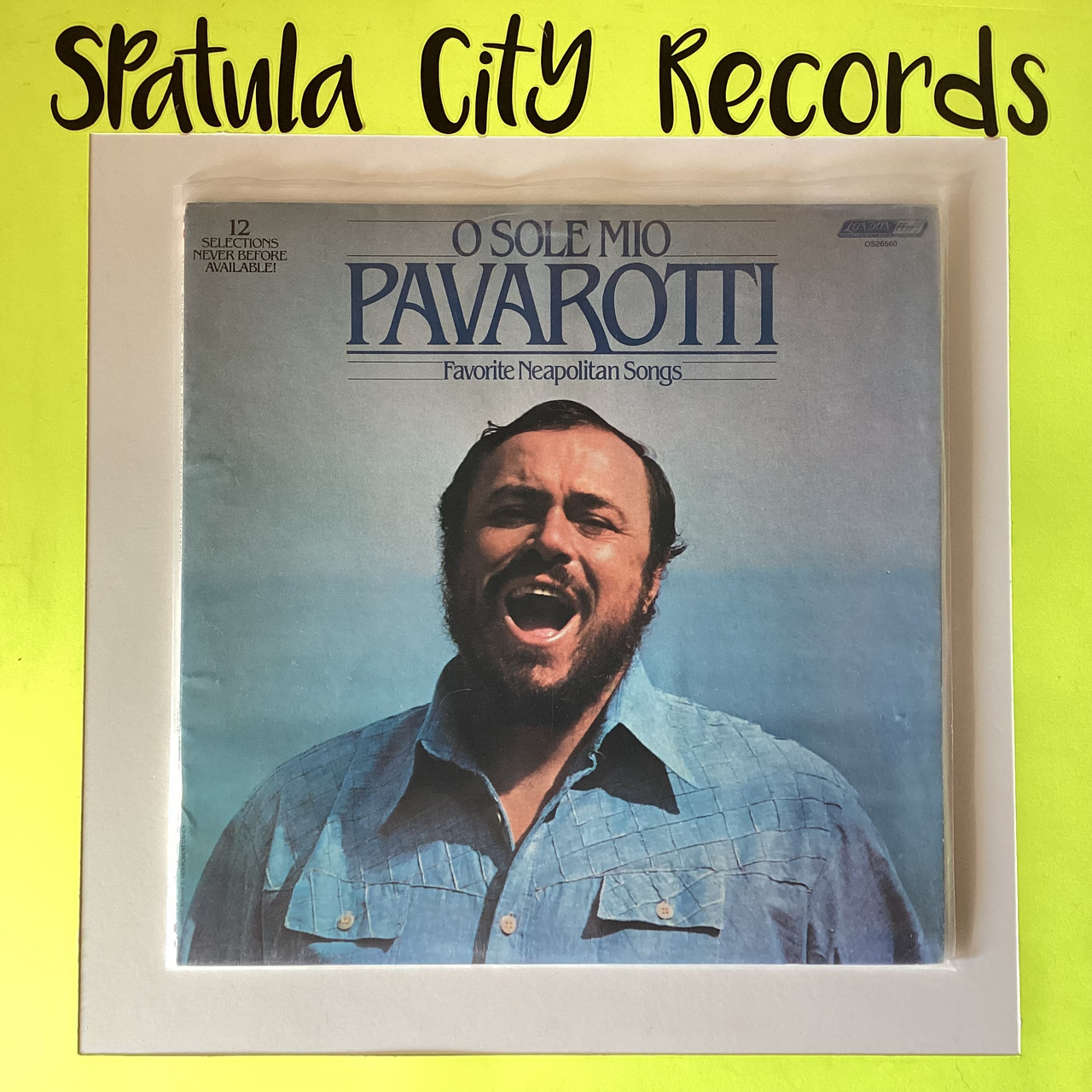 Luciano Pavarotti -  O Sole Mo - Favorite Neapolitan Songs  - vinyl record album  LP
