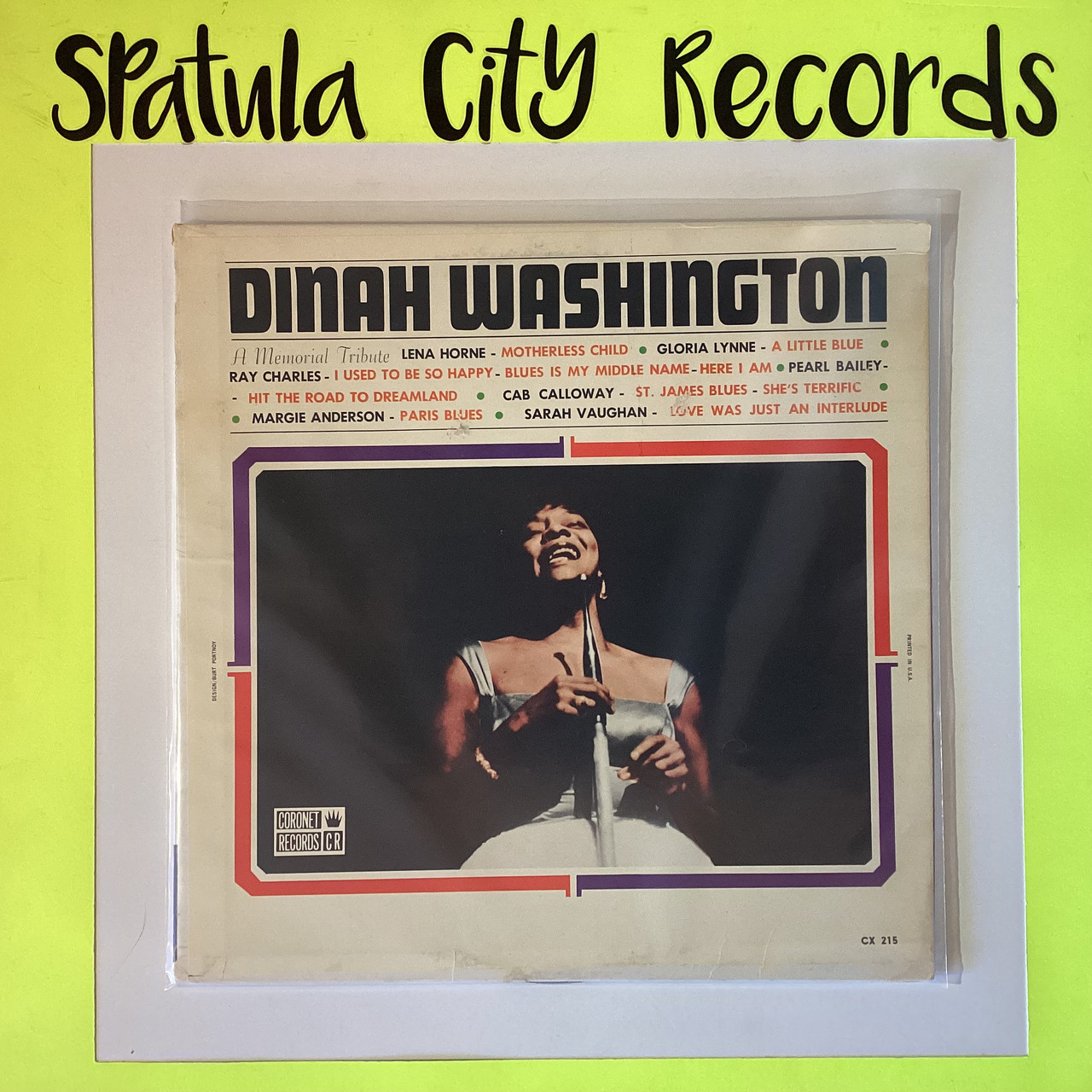 Dinah Washington: A Memorial Tribute - MONO - compilation - vinyl record album LP