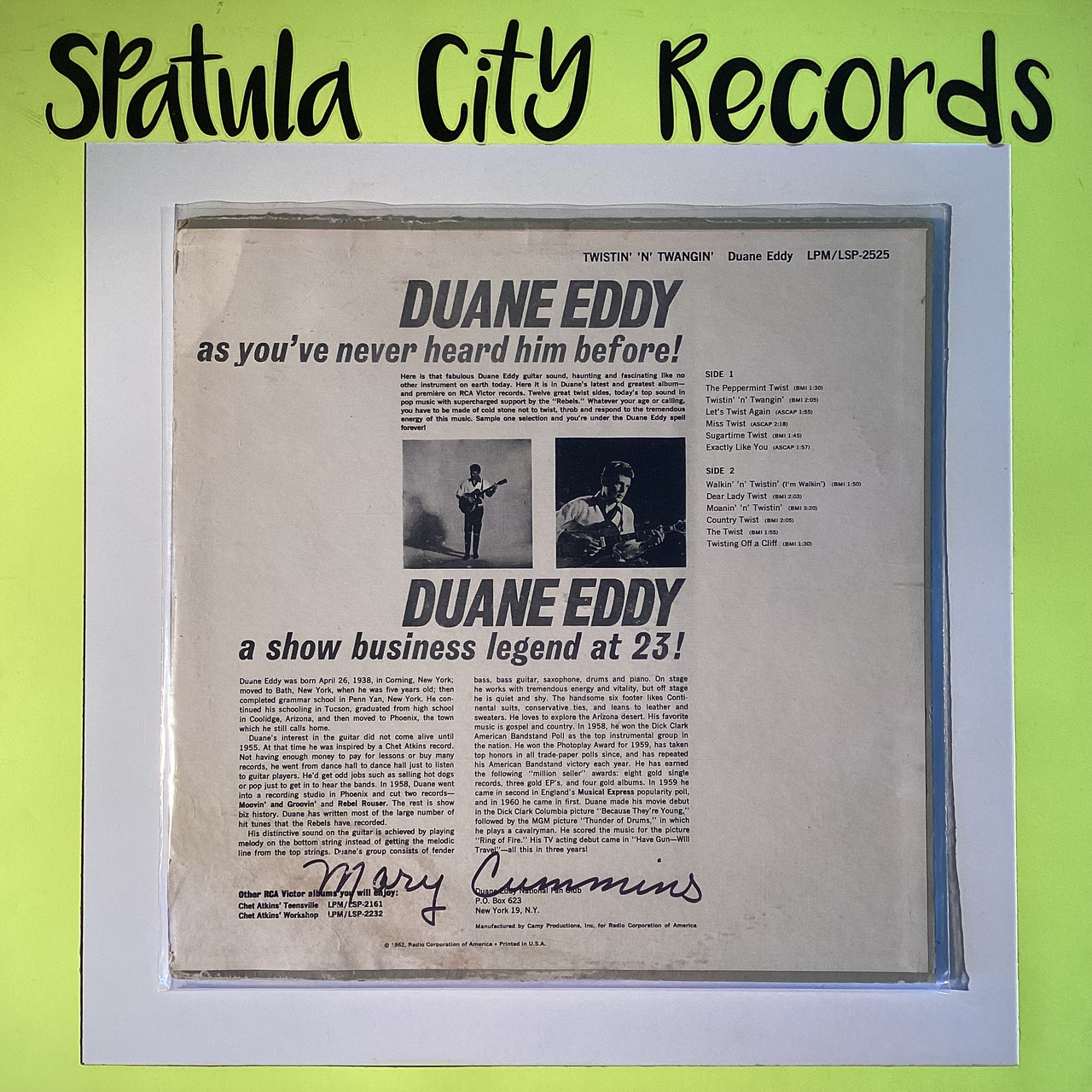 Duane Eddy – Twistin' 'N' Twangin' - vinyl record album  LP