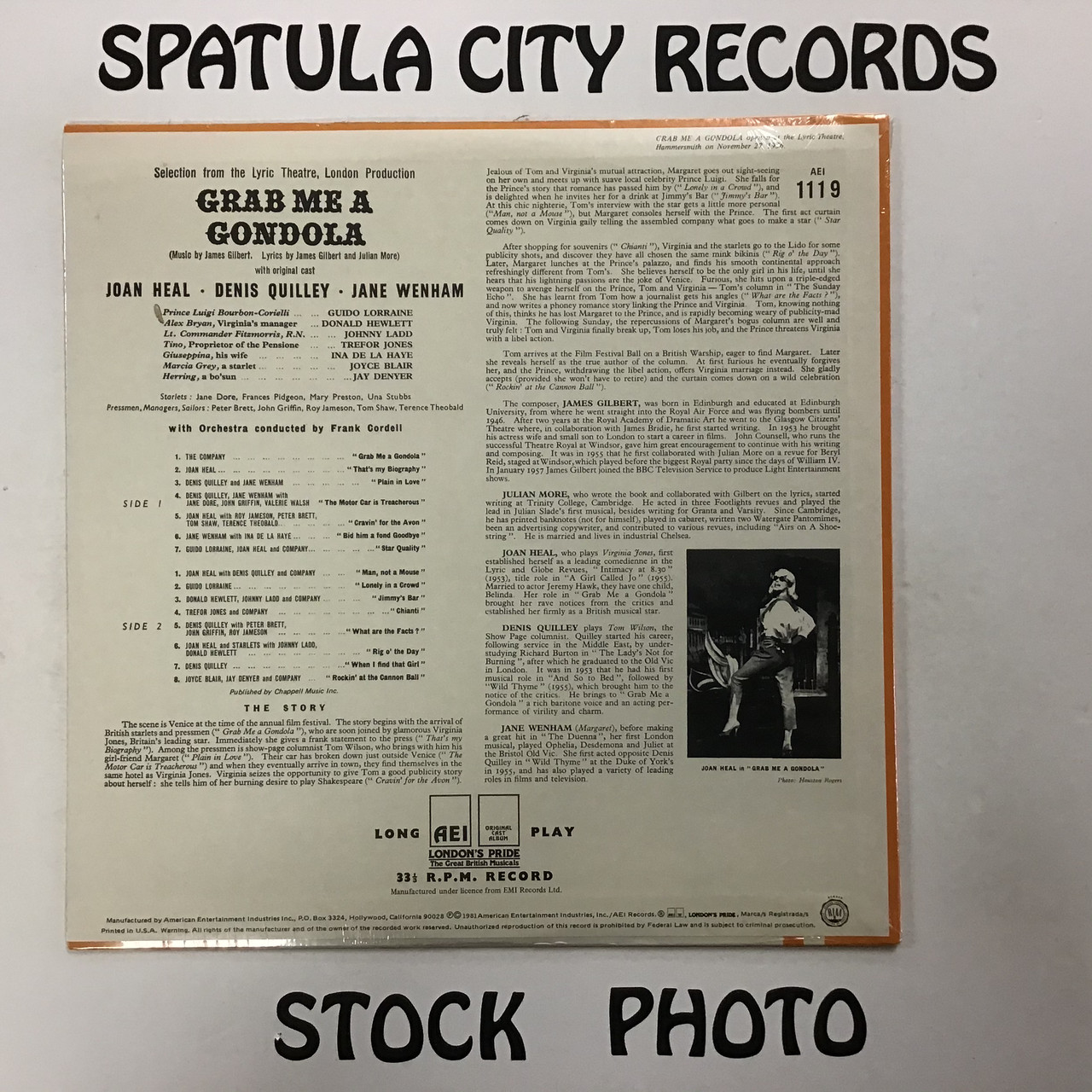 Grab Me a Gondola - soundtrack - SEALED - MONO - vinyl record LP