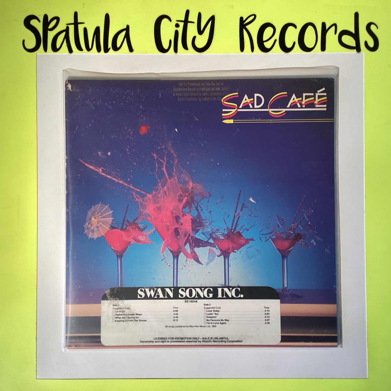Sad Cafe - Sad Cafe - self-titled  - Promo -  vinyl record album LP