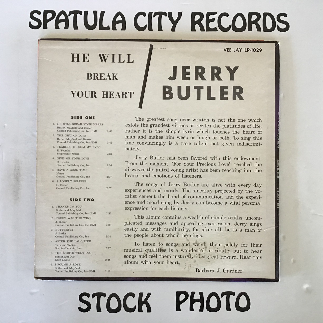 Jerry Butler - He Will Break Your Heart - MONO - vinyl record LP