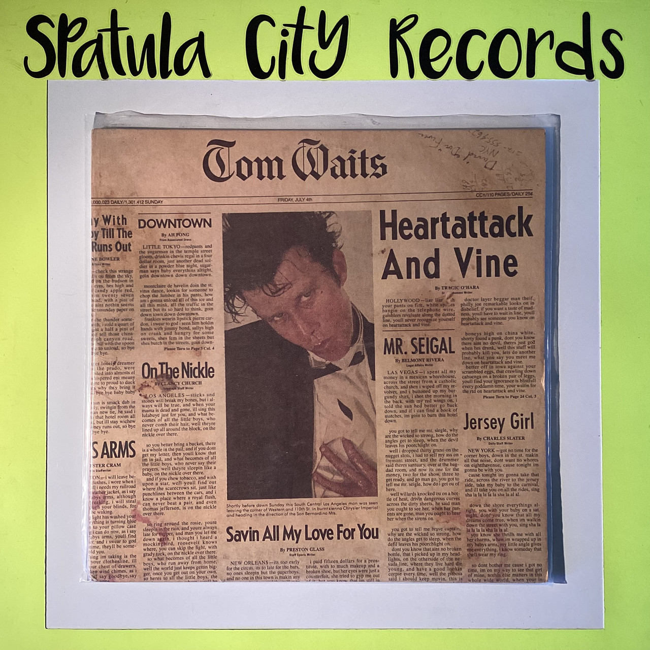 Tom Waits - On Heartattack and Vine -  vinyl record album LP
