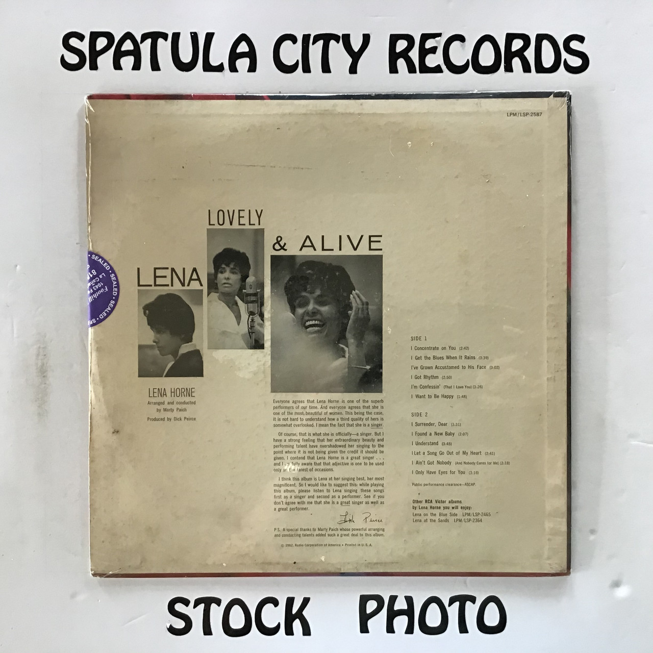 Lena　SEALED　vinyl　Horne　and　Lovely　Alive　record　LP