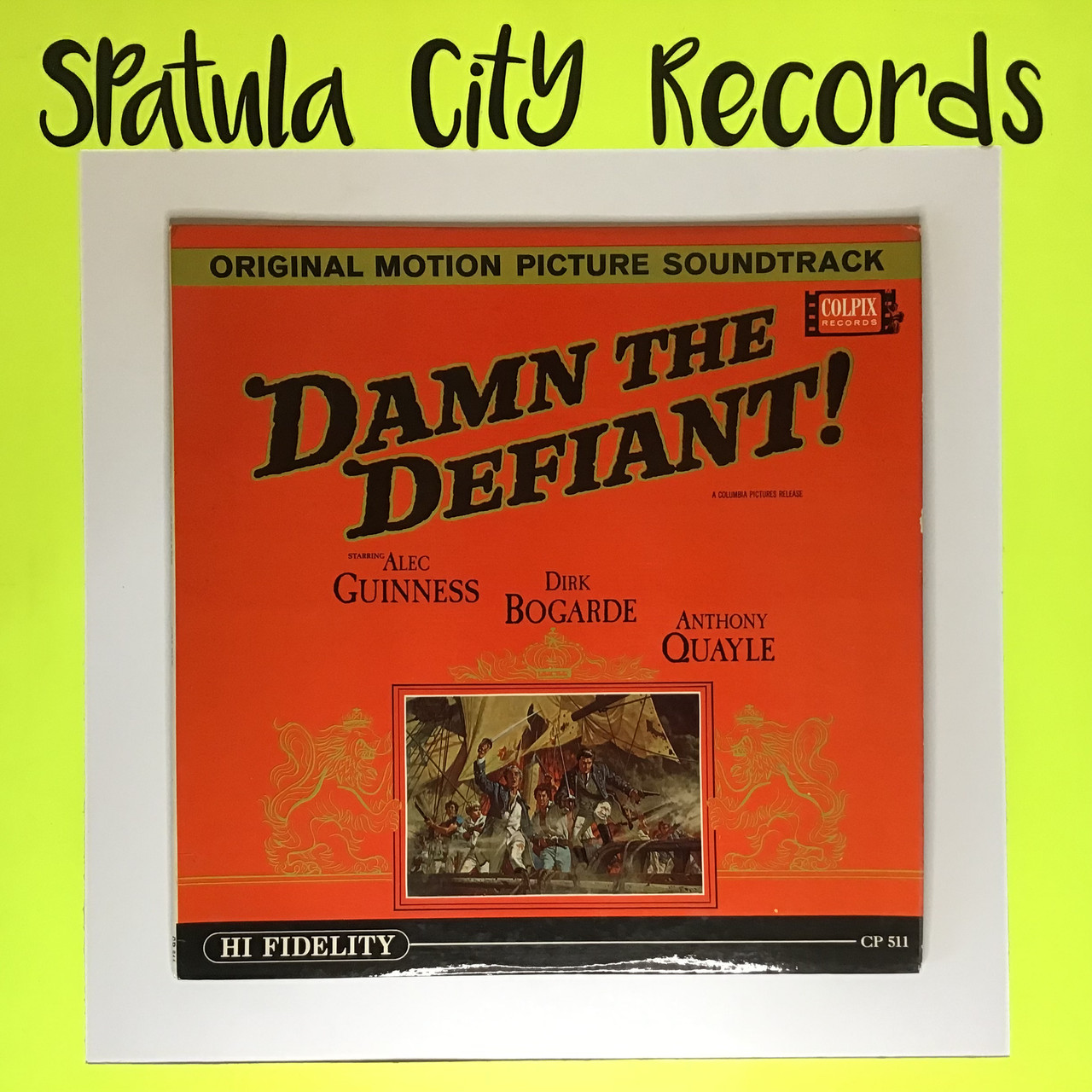 Clifton Parker / Muir Mathieson - Damn the Defiant - soundtrack  - MONO - WLP PROMO - vinyl record album  LP
