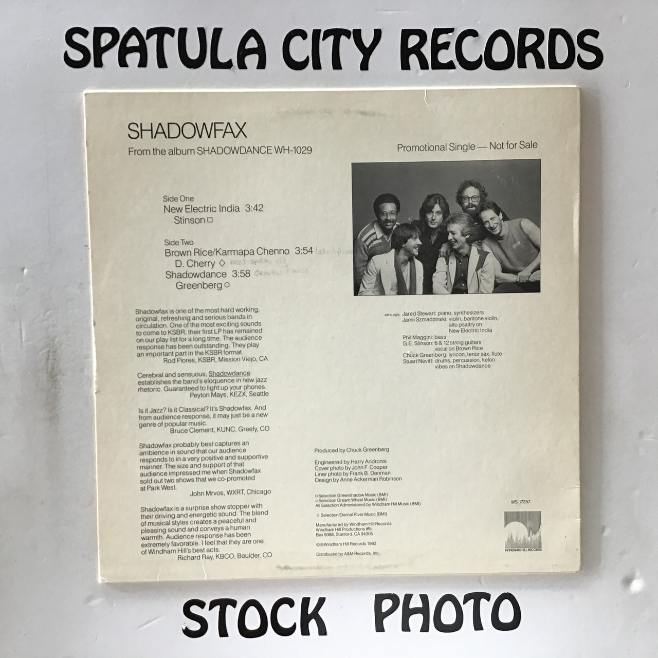 Shadowfax - New Electric India - PROMO - vinyl record LP