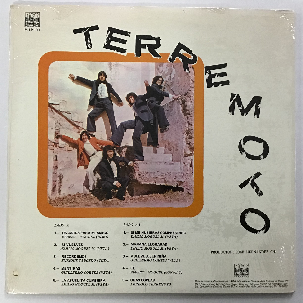 Grupo Terremoto - Un Adios Para Mi Amigo  - SEALED vinyl record LP