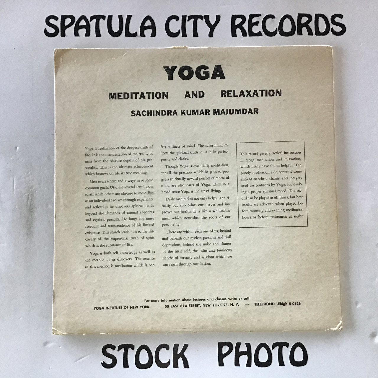 Sachindra Kumar Majumdar - Yoga Meditation and Relaxation - vinyl record LP