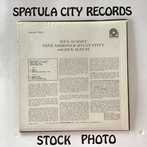 Gene Ammons and Sonny Stitt with Jack McDuff - Soul Summit - vinyl record LP