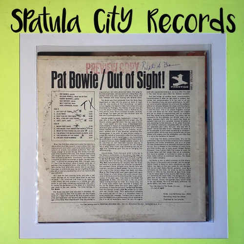 Pat Bowie – Out Of Sight! - MONO - vinyl record LP