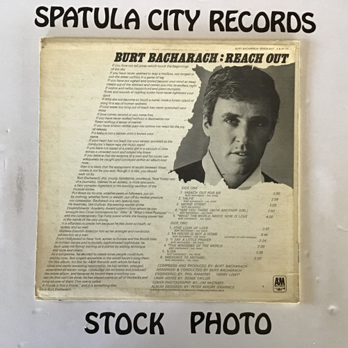 Burt Bacharach - Reach Out - vinyl record LP