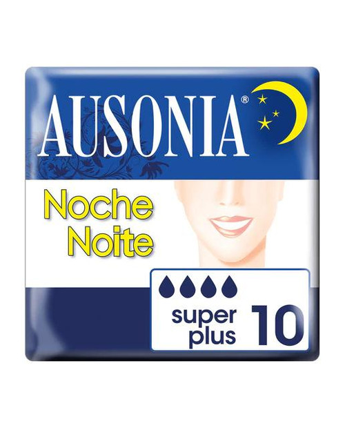 10 compresas higiénicas con alas clásica noche ausonia