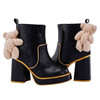 Hanging Around- Black high heeled ankle boots