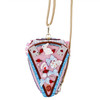 I Eat What I See- Small crossbody handbag in the shape of a slice of cake.