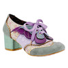 Fritillary- Purple and green lace up block heeled brogues.