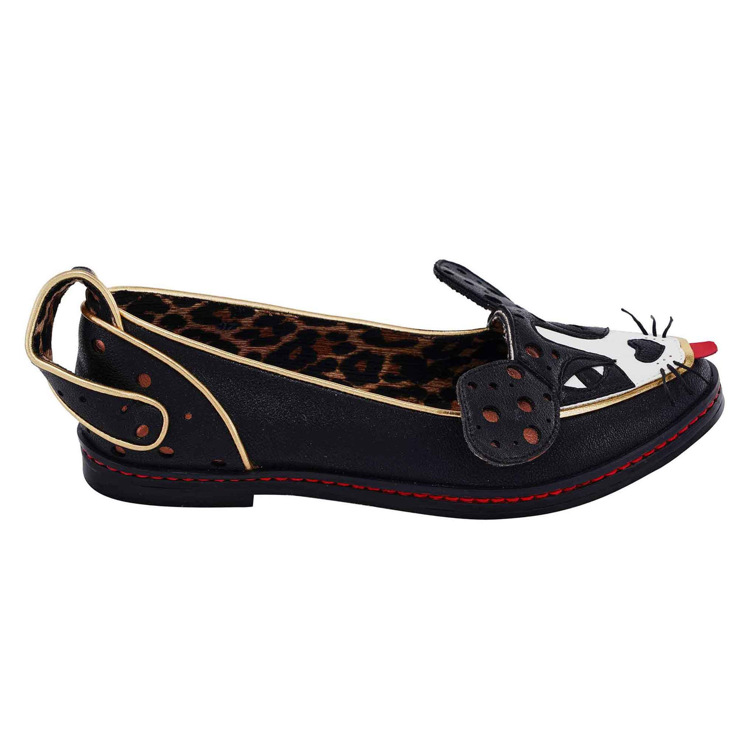 Irregular Choice | Black dog style flat loafers | Woofy