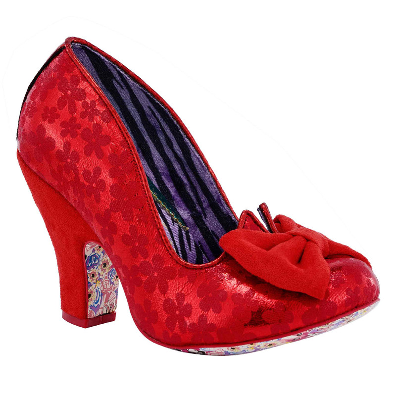 Just In Time Wide Fit-Red floral high heels