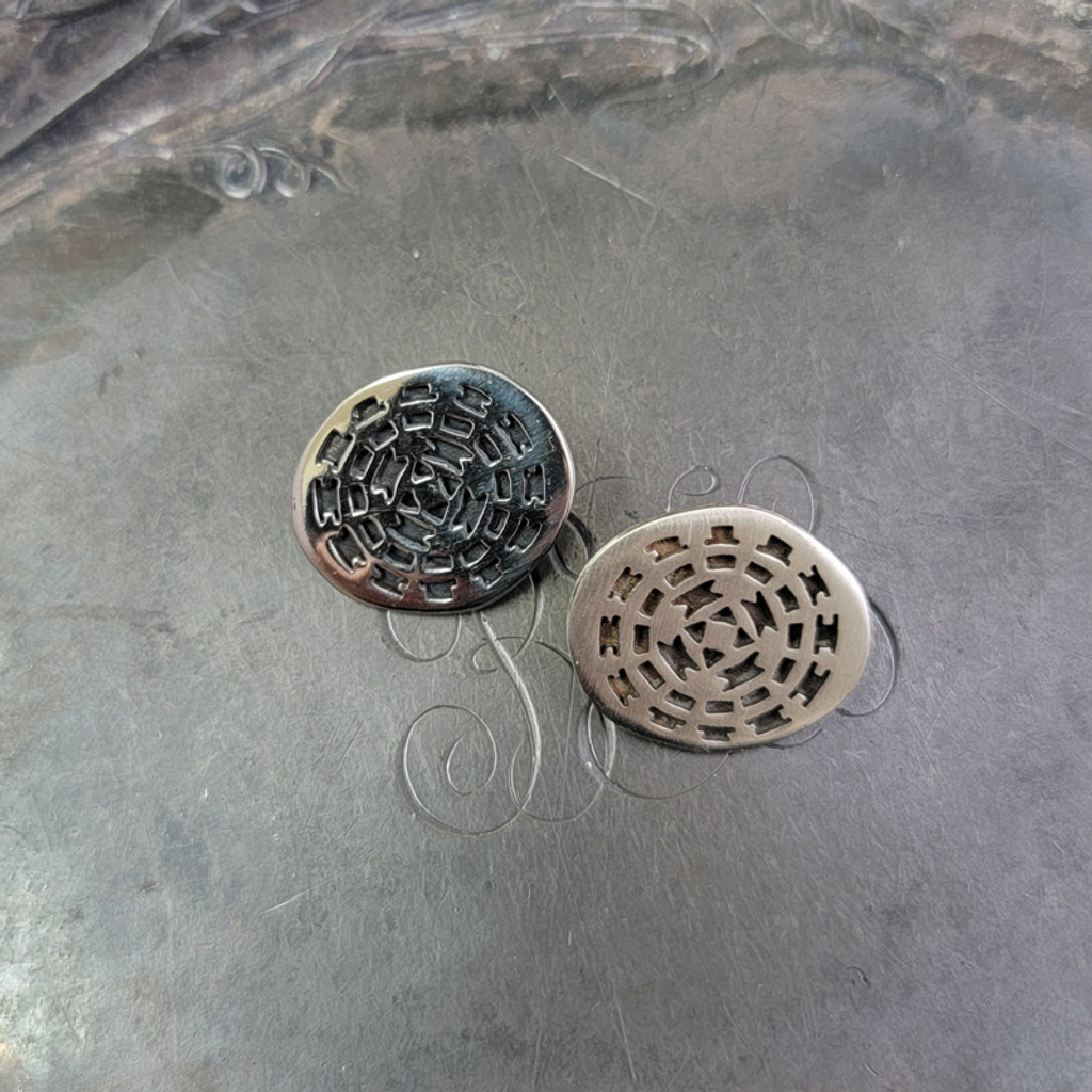 Ancient Geometry Circle Shank Button - Pre-Order