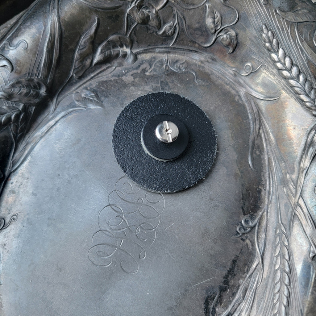Black Leather Pedestal Button - Large