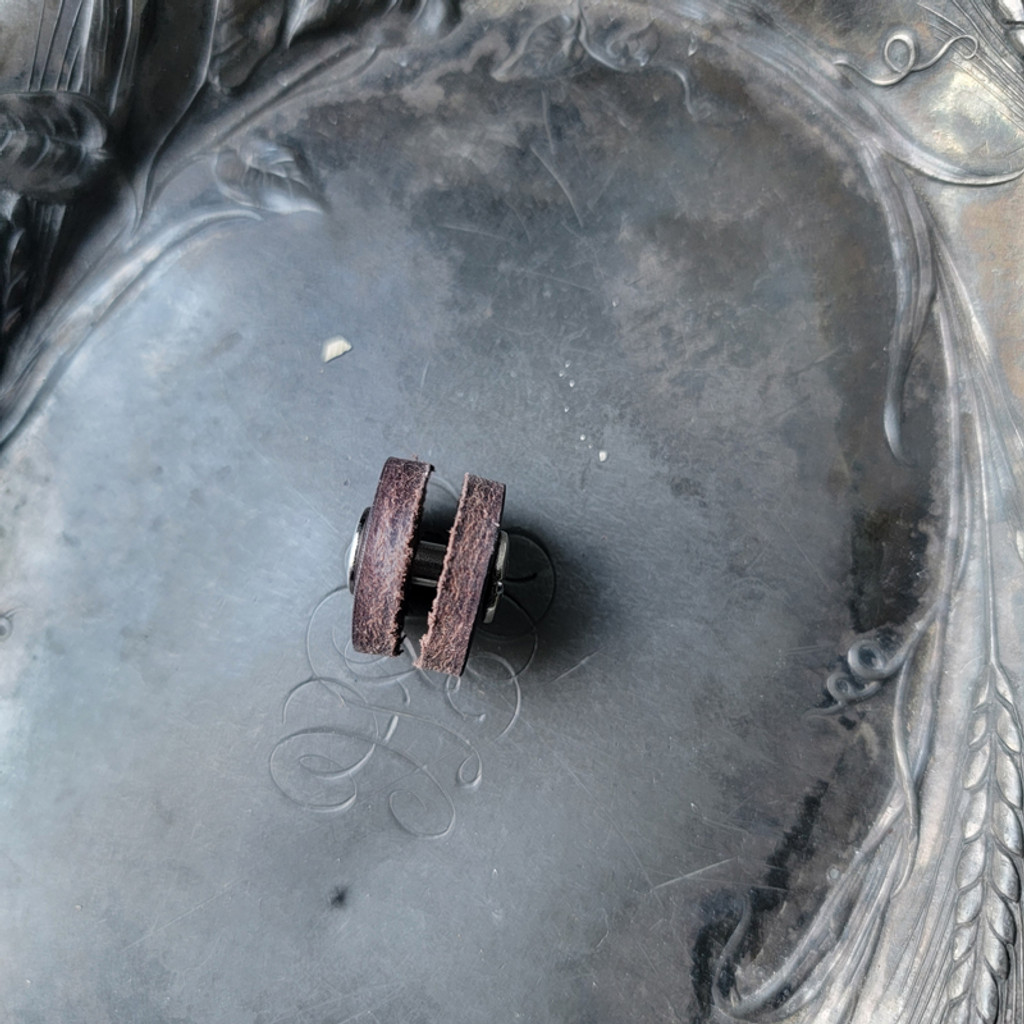 Truffle Leather Pedestal Button - Small