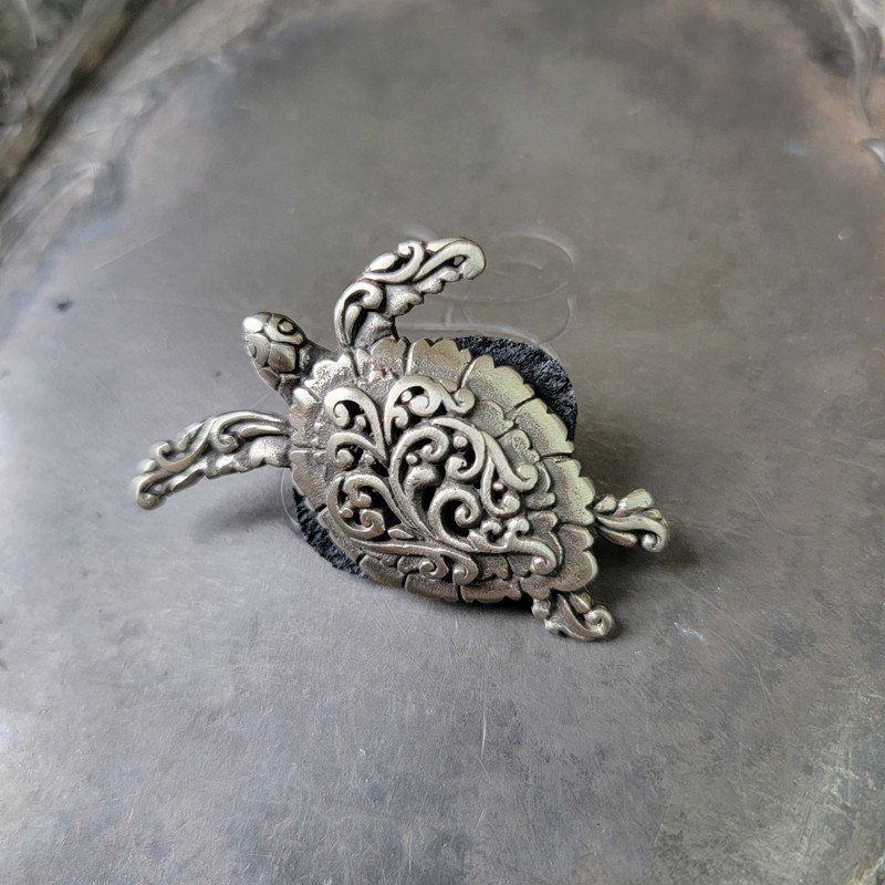 Filigree Sea Turtle Stud Button