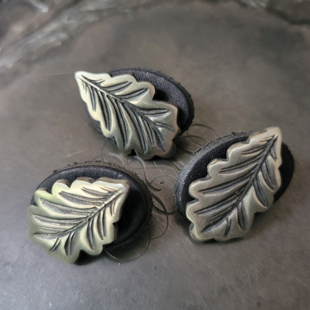 Oak Leaf Stud Buttons - Set of 3 Pre-Order for August Delivery