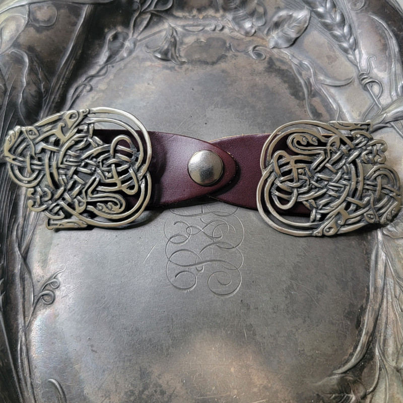Celtic Illuminated Ampersand with Knotted Up Animals Large - Latch Closure
