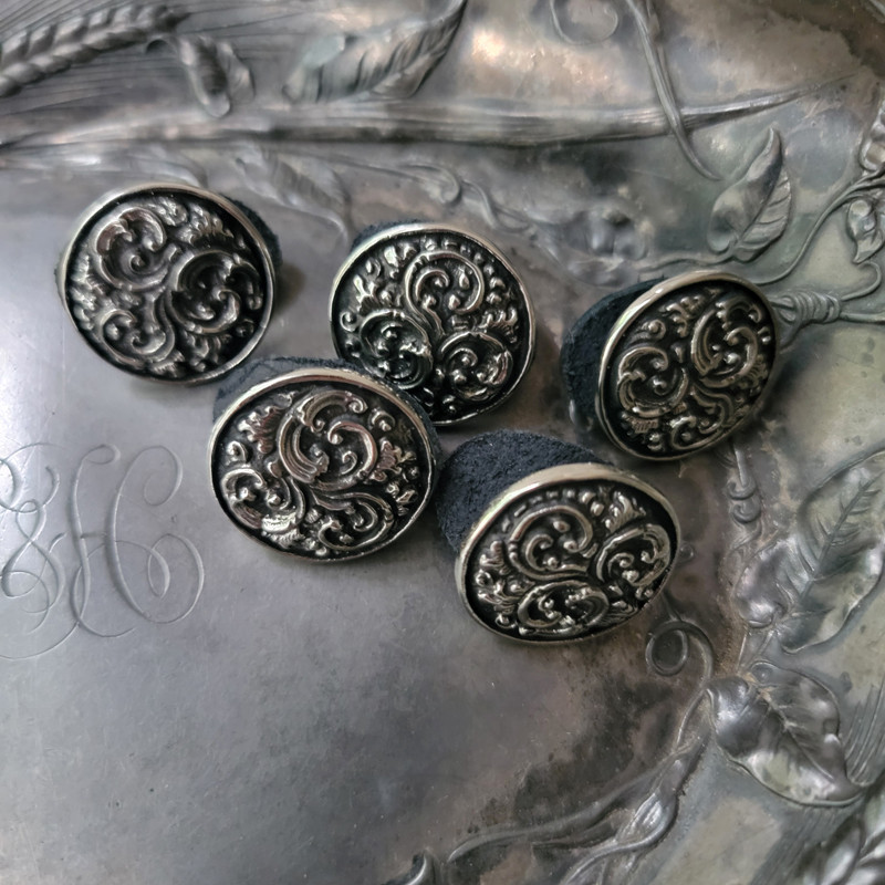 Neo-Baroque Repoussé Small Stud Buttons - Glossy Solid Prototypes