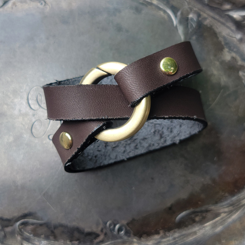 Bezel Leather Cuff - JUL Designs