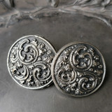 New-Baroque Repoussé Stud Buttons - Glossy Solid Set of Two for Pre-Order