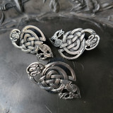 Celtic Illuminated Ampersand with Lion and Rabbit Stud Buttons - Glossy Set of 3