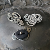 Celtic Illuminated Ampersand with Lion and Rabbit Stud Buttons - Glossy Set of 3