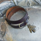 Honeybee Oxbow Double-Wrap Charm Lock Cuff