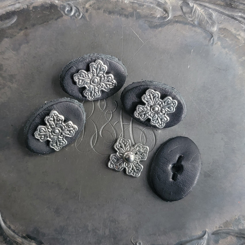 Acanthus Cross Stud Buttons - Set of 4 - JUL Designs