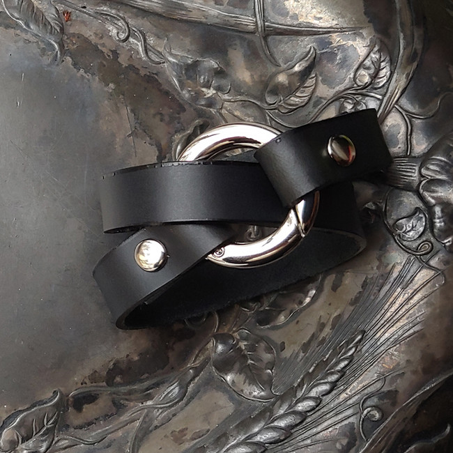 Bezel Leather Cuff - JUL Designs