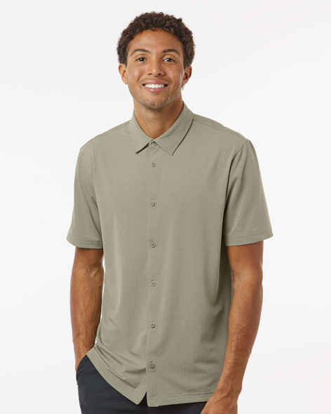 SALE - A595 - Adidas Men's Full Button Down Short Sleeve Dress Shirt