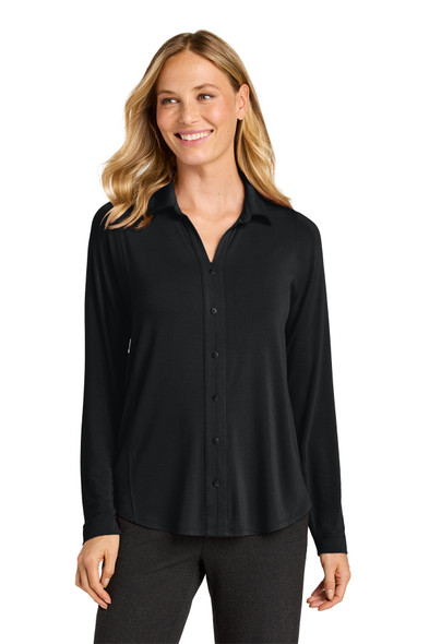 SALE - LK5602 - Port Authority Women's Luxe Knit Button Tunic Dress Shirt