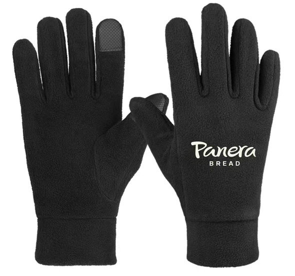 Black Polar Fleece Touch Screen Gloves