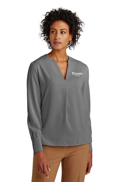 BB18009 - Brooks Brothers Women's Open Neck Satin Blouse