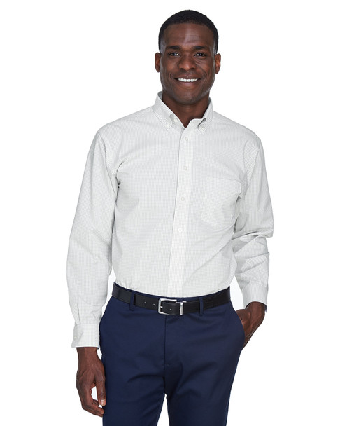 SALE - D640 - Men's Crown Collection Gingham Check Woven Dress Shirt