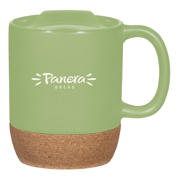 Lime 14 oz. Cork Base Ceramic Mug