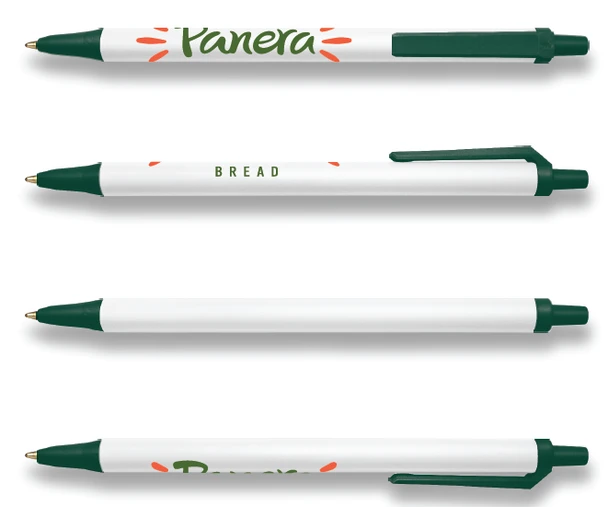 White/Forest Green Bic Clic Stic Pen
