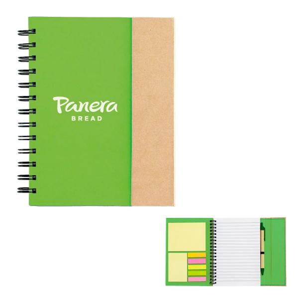 Lime Spiral Notebook with Sticky Notes