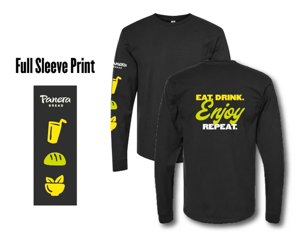 Black Easy Cotton Long Sleeve T-Shirt